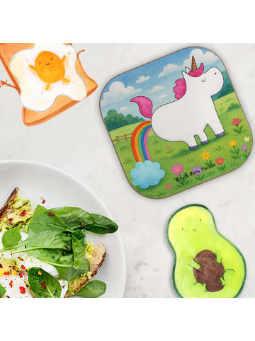 Mr. & Mrs. Panda Untersetzer Einhorn Pupsen Design ohne Spruch in Weiß