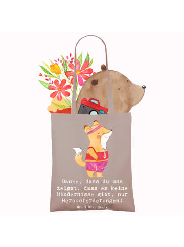 Mr. & Mrs. Panda Tote Bag Leichtathletik Trainerin Inspiration m... in Braun Pastell