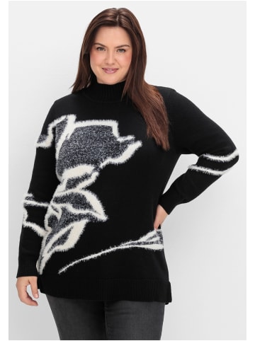 sheego Pullover in schwarz gemustert
