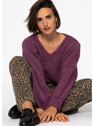 SASSYCLASSY Pullover mit V-Ausschnitt in Lila