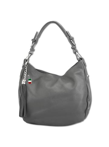 Florence Florence Schultertasche, Shopper Leder grau ca. 30cm