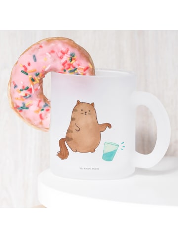 Mr. & Mrs. Panda Teetasse Katze Wasserglas ohne Spruch in Transparent