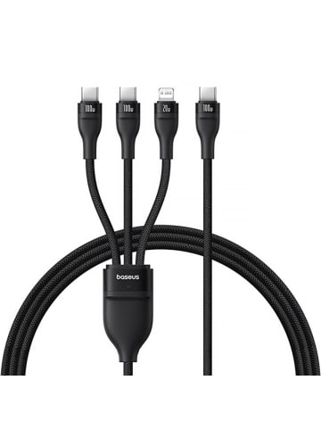 Baseus Baseus Flash Series 3 100W USB-C 3in1 Kabel - USB-C+USB-C+ Lightning in Schwarz