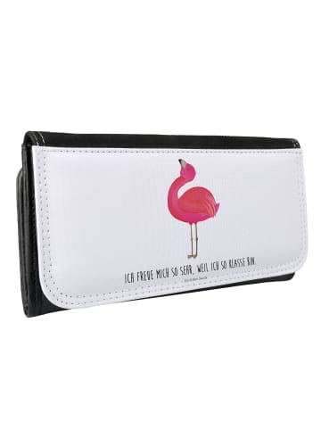 Mr. & Mrs. Panda Damen Portemonnaie Flamingo Stolz mit Spruch in Weiß