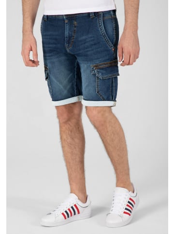 Timezone Cargo Jeans Shorts Kurze Bermuda Hose in Blau