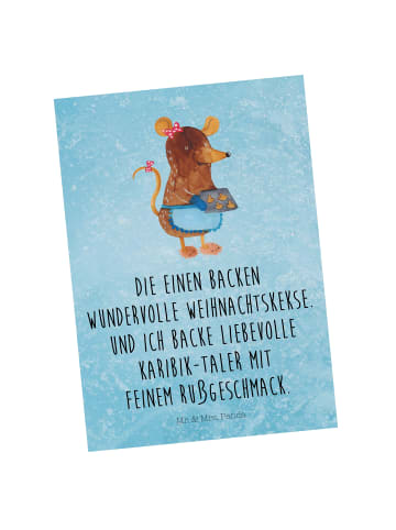 Mr. & Mrs. Panda Grußkarte Maus Kekse mit Spruch in Eisblau