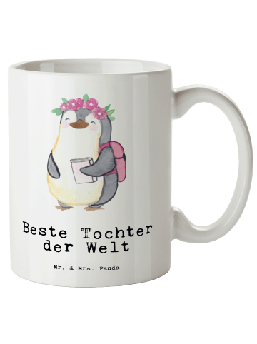 Mr. & Mrs. Panda Riesenkaffeetasse Pinguin Beste Tochter der Wel... in Weiß