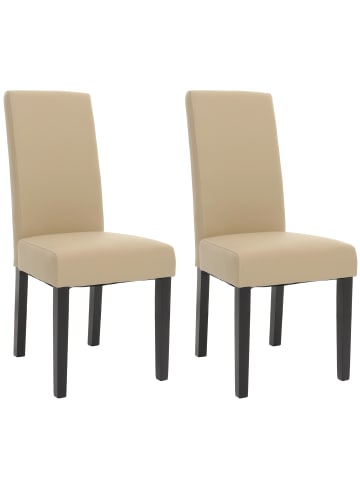 MCW 2er-Set Esszimmerstuhl N66, Creme, schwarze Beine