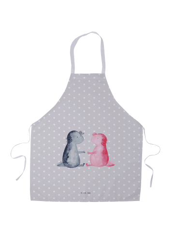 Mr. & Mrs. Panda Kochschürze Axolotl Liebe ohne Spruch in Grau Pastell
