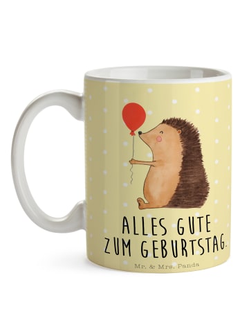 Mr. & Mrs. Panda Teetasse Igel Luftballon mit Spruch in Gelb Pastell