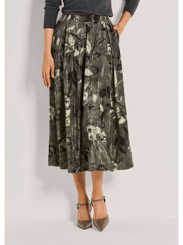 MADELEINE Eleganter Midirock mit floralem Design in bleigrau / multicolor