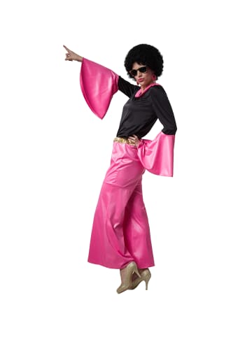 tectake Zweiteiliges Disco-Outfit im Stil der 70er, schwarz/pink