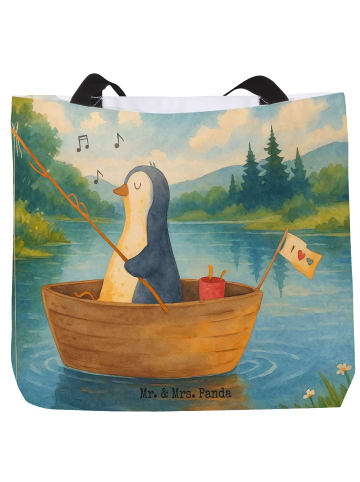 Mr. & Mrs. Panda Einkaufstasche Pinguin Angelboot Design ohne Sp... in Weiß