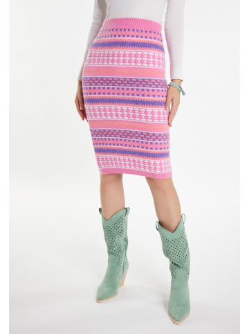 IZIA Damen Strickrock in Pink Mehrfarbig