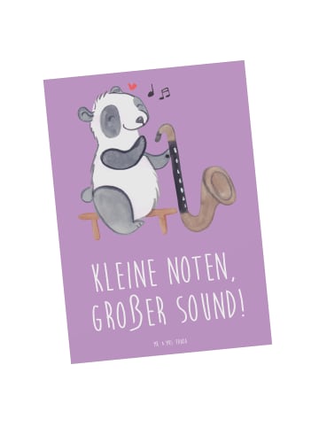 Mr. & Mrs. Panda Postkarte Bassklarinette Sound mit Spruch in Lavendeltraum