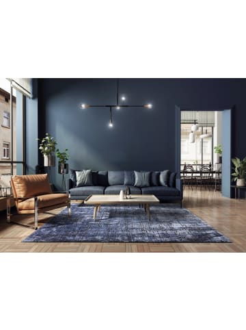 KADIMA DESIGN Teppich Velours, Kunstfaser, Wohnkultur, Büro, Leicht zu Reinigen in Dunkelblau