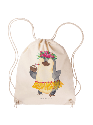 Mr. & Mrs. Panda Jutebeutel Pinguin Kokosnuss ohne Spruch in Creme