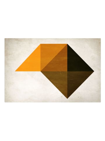 WALLART Leinwandbild - Geometrisches Trapez in Orange