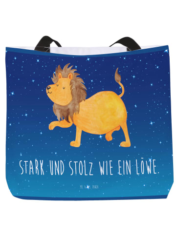 Mr. & Mrs. Panda Shopper Sternzeichen Löwe mit Spruch in Sternenhimmel Blau