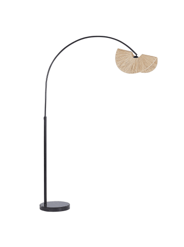 Beliani Stehleuchte HERRON in Naturfarben - (W) 130 x (H) 189 x (L) 35 cm