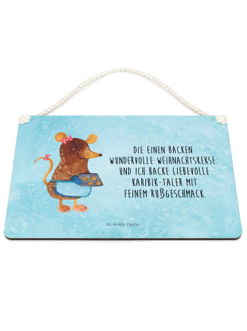 Mr. & Mrs. Panda Schild Maus Kekse mit Spruch in Eisblau