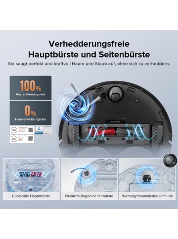 Roborock Saugroboter Qrevo Edge S5A in Weiß, 18500Pa, Dual Anti-Tangle-System