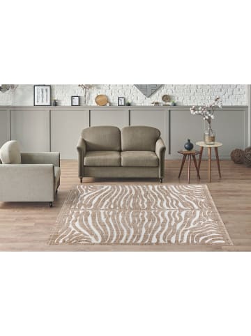 Kayoom Kurzflor Teppich Sarai 325 in braun - rechteckig