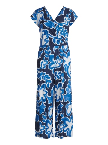 BETTY & CO Jumpsuit kurzarm in Weiß/Dunkelblau