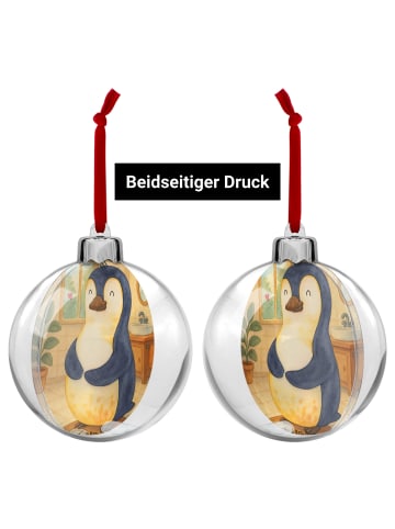 Mr. & Mrs. Panda Weihnachtskugel Pinguin Diät Design ohne Spruch in Weiß