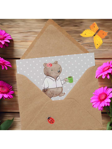 Mr. & Mrs. Panda Einladungskarte Beamtin Humor mit Spruch in Grau Pastell