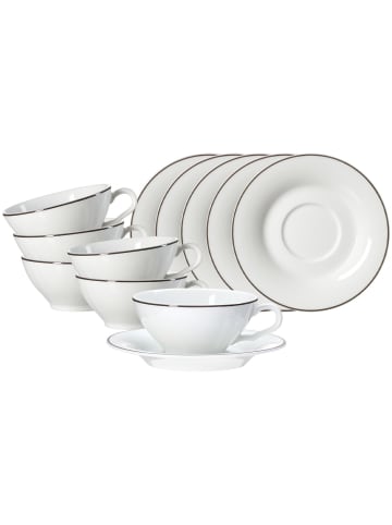 Ritzenhoff & Breker 6er Set Teetassen mit Untertassen Ostfriese in 100 ml in Grau