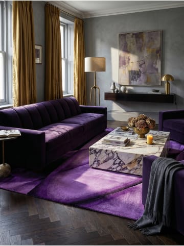 KADIMA DESIGN Teppich Kurzflor Waschbar Abstrakt ASPEN Strapazierfähig OEKO-TEX in Violett