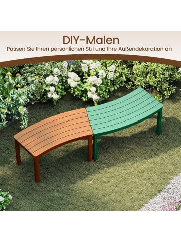 COSTWAY Gartenbank Holz 2er Set in Braun