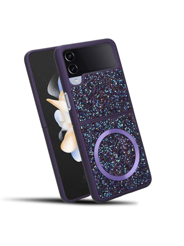 cadorabo Hülle für Samsung Galaxy Z FLIP 4 Glitzer Schutzhülle in Lila