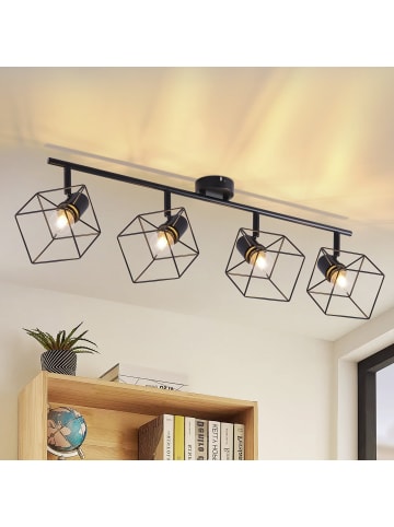 ZMH Deckenleuchte in schwarz 4-flammige E14 Schwenkbar Modern Deckenspot