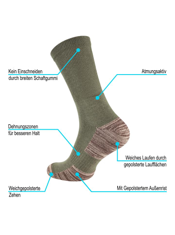 Stark Soul® Multifunktionssocken 6 Paar, mit Spezialpolsterung in olivegrün