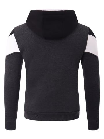RESLAD Sweatjacke Zipper 3-Colors in anthrazit-schwarz
