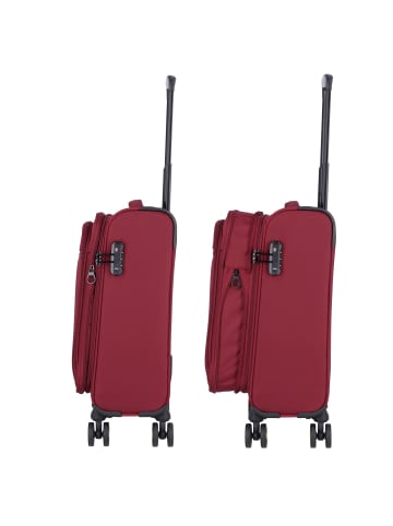 D&N Travel Line 9704 4 Rollen Kabinentrolley S 55 cm mit Dehnfalte in dark red