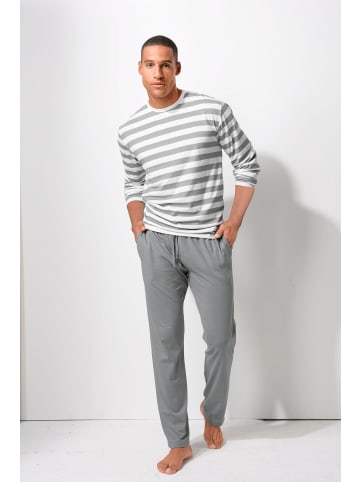 H.I.S Pyjama in grau-creme