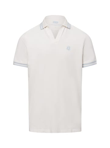 Finshley & Harding London Poloshirt in ecru hellblau - 0001