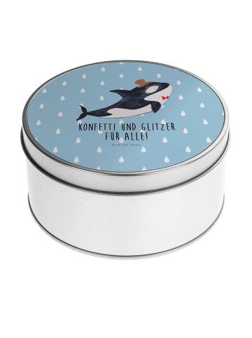 Mr. & Mrs. Panda Blechdose Orca Zylinder mit Spruch in Blau Pastell