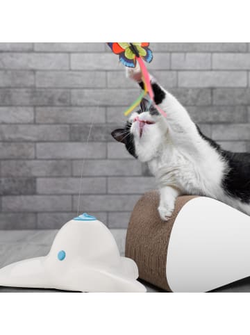 relaxdays Katzenspielzeug in Weiß - (B)20,5 x (H)33,5 x (T)18 cm