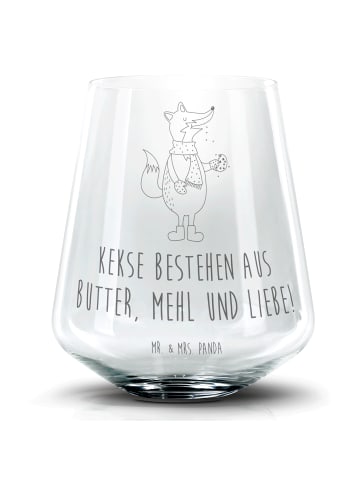 Mr. & Mrs. Panda Blümchentail Glas Fuchs Keks mit Spruch in Transparent