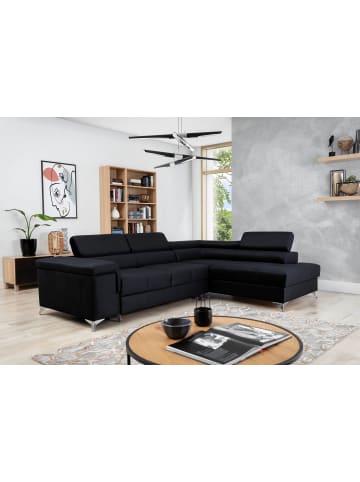 MF Design Eduardo Recamiere Rechts in Schwarz -  (L) 202 x (B) 275 x (H) 88 cm