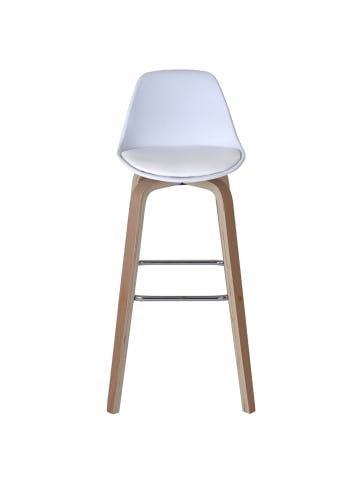 MCW 2er-Set Barhocker A89 mit Lehne, Kunstleder, weiß