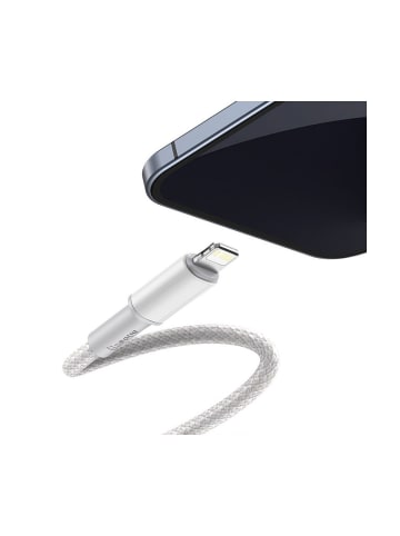 Wisam® Baseus Geflochtenes Schnell-Ladekabel Typ-C auf Lightning, PD, 20W, 1m (weiß)