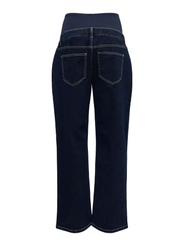 mama licious Umstandsjeans mit weitem Bein in Dark Blue Denim