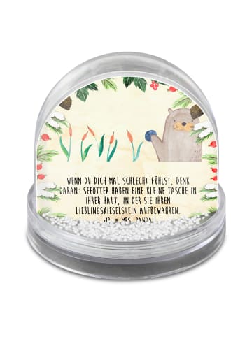 Mr. & Mrs. Panda Schneekugel Otter Stein mit Spruch in Naturpapier