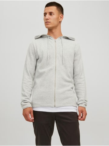Jack & Jones Basic Full Zip Hoodie Kapuzen Pullover Strick Sweatjacke JJEHILL in Grau-2