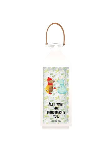 Mr. & Mrs. Panda Laterne Deko Nachtfalter Schneemann mit Spruch in Transparent